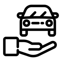 Car Rent Flat Icon Isolated On White Background