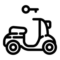 Scooter Rent Key Flat Icon Isolated On White Background
