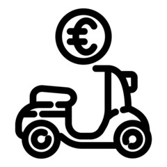 Rent Sale Scooter Flat Icon Isolated On White Background