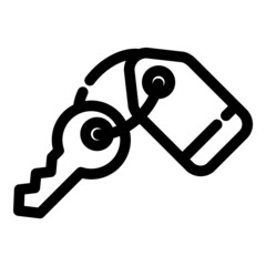 Hotel Key Flat Icon Isolated On White Background