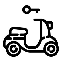 Rent Sale Scooter Flat Icon Isolated On White Background