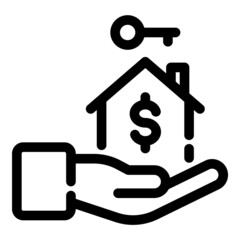 House Rent Flat Icon Isolated On White Background