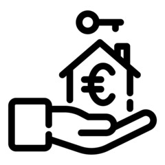 House Rent Flat Icon Isolated On White Background