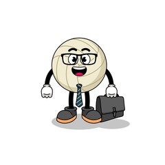 volleyball mascot as a businessman