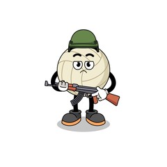 Cartoon of volleyball soldier