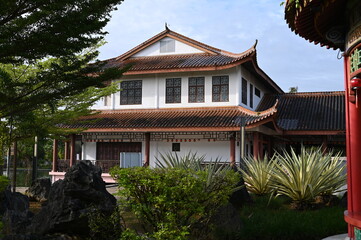 Kuching, Sarawak Malaysia - April 5th 2022: The Malaysia-China Friendship Park at Song Road, Kuching, Sarawak