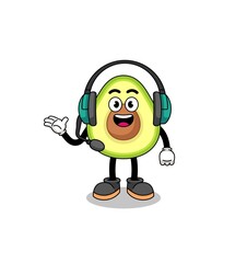 Mascot Illustration of avocado as a customer services