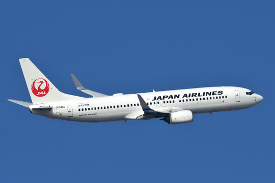 Tokyo, Japan - March 05, 2022:Japan Airlines (JAL) Boeing B737-800 (JA348J) passenger plane.