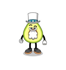 Illustration of avocado cartoon with i want you gesture