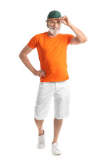 Cool mature man on white background