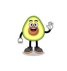 avocado cartoon doing wave hand gesture