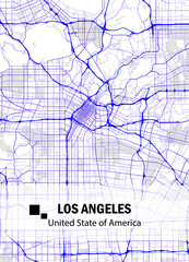 Los Angeles map using dominant colors white and blue