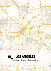 Los Angeles map using dominant colors white and yellow