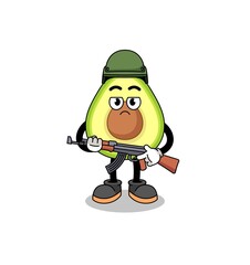 Cartoon of avocado soldier