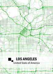 Los Angeles map using dominant colors white and green