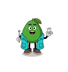 Obraz premium Illustration of avocado fruit mascot as a dentist
