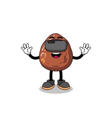 Illustration of date fruit with a vr headset