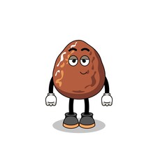 date fruit cartoon couple with shy pose