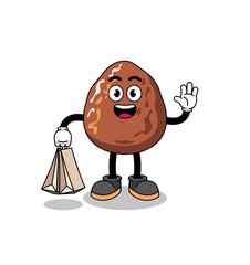 Cartoon of date fruit shopping