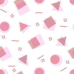 seamless geometric memphis pattern for background, greeting card, packaging, texture, fabric pattern, wallpaper, wall decoration