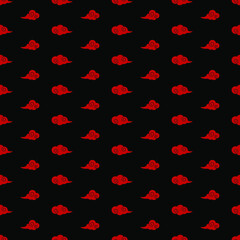 seamless red cloud pattern for background, greeting card, packaging, texture, fabric pattern, wallpaper, wall decoration