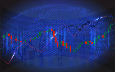 Stock market or forex trading graph in futuristic concept, Abstract global finance background, vector illustration