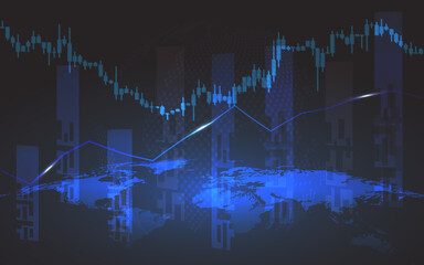 Stock market or forex trading graph in futuristic concept, Abstract finance background