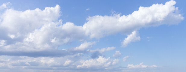 Naklejka na ściany i meble Blue sky with white clouds panorama