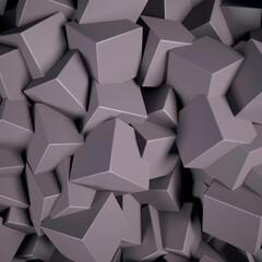Abstract background with cubes. Primitives. 3D illustration