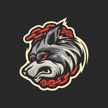 Wolf mascot logo head illustration