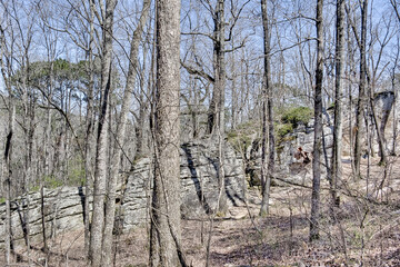 Boulders at Moss Rock Preserve in Hoover, Alabama, USA