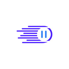 The logo design is combination symbol pause and speed