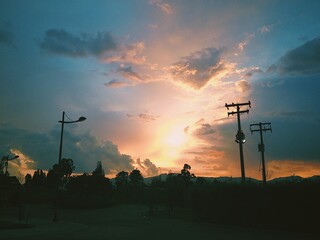 sunset over the city