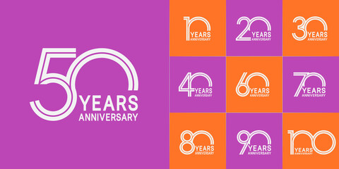 set of anniversary premium collection white color can be use for celebration event