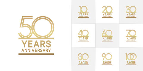 set of anniversary premium collection golden color can be use for celebration event