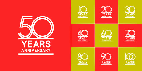 set of anniversary premium collection white color can be use for celebration event