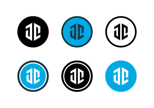 JC letter initial logo icon design, JC monogram logo set