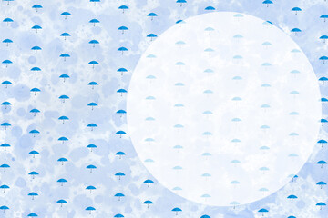 雨傘パターンの背景と円形のフレーム 5