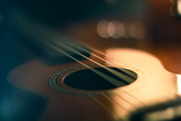 acoustic guitar close up