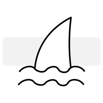 Shark fin icon on white background. Logo symbol. Underwater life. Vector illustration. stock image.