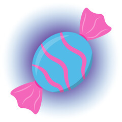 Cartoon illustration with candy on white background. Cartoon sugar. Sweet food. Vector illustration. stock image.