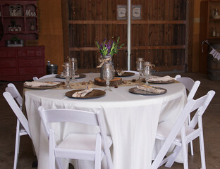 table set for a dinner