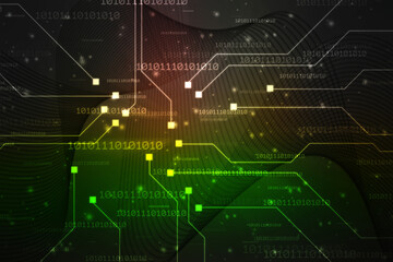 Abstract futuristic circuit board Illustration, Circuit board with various technology elements. Circuit board pattern for digital abstract technology background