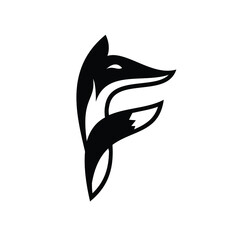 Initial F with Fox concept for a very creative logo or icon
