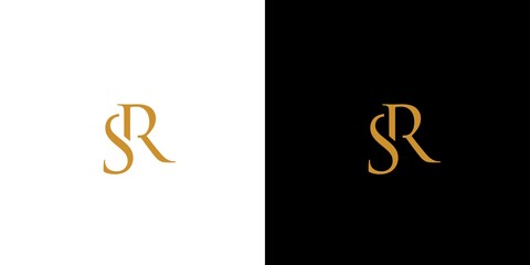 unique and luxury  letter SR initials logo design 1