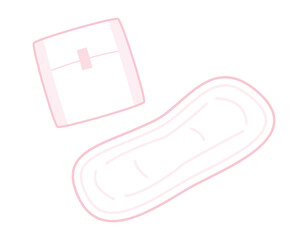 生理用ナプキン　生理用品　女性　イラスト