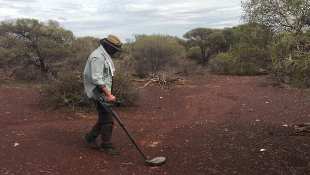 Australian Gold Prospector Searching For Gold