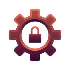 lock gear logo element design template icon