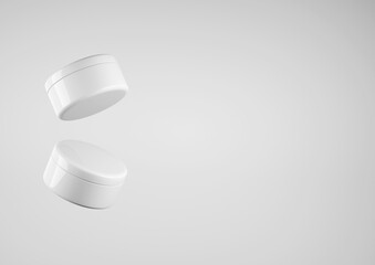 Cosmetic plastic jar of cream 3d render