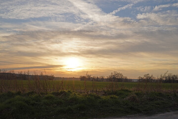 Sunset in the Benkendorfer Bachtal in Saxony Anhalt